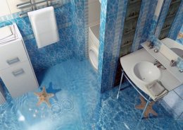 3D наливной пол в ванной (фото)