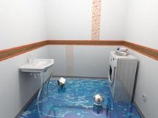Наливной 3D пол в ванной